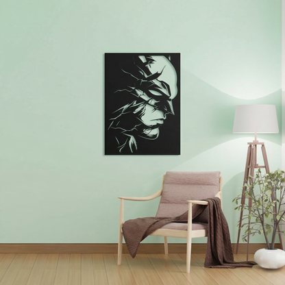 Shattered Batman Portrait Metal Wall Art - Dark Knight Superhero Silhouette Decor
