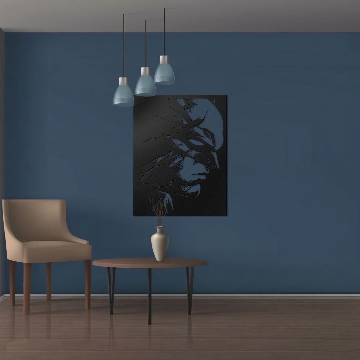 Shattered Batman Portrait Metal Wall Art - Dark Knight Superhero Silhouette Decor
