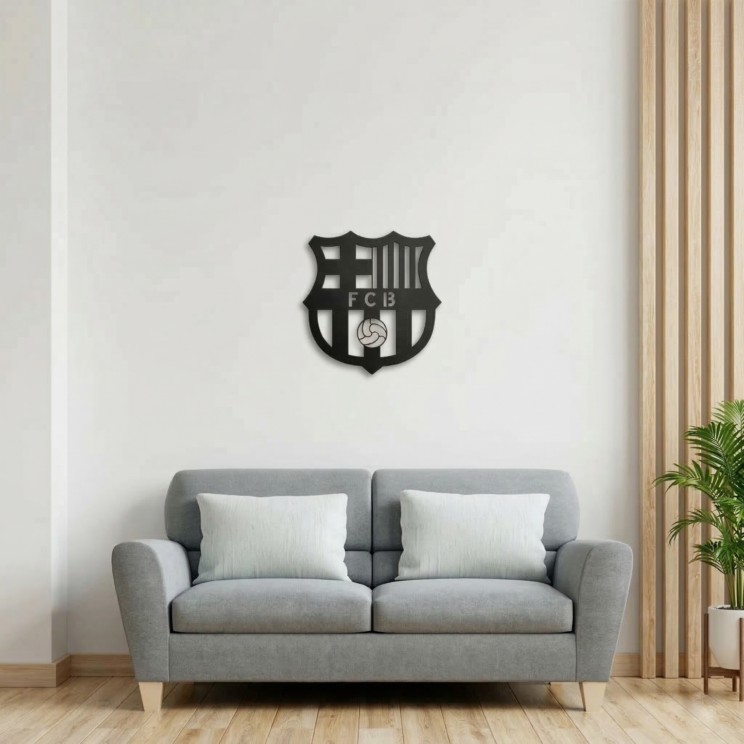 FC Barcelona Crest Metal Wall Art - Modern Soccer Club Logo Decor for Game Room & Living Space