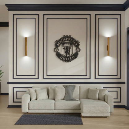 Manchester United Crest Metal Wall Art - Modern Soccer Club Logo Decor for Living Room & Office