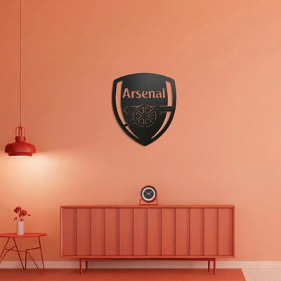 Arsenal FC Crest Metal Wall Art - Modern Soccer Club Logo Decor for Game Room & Office