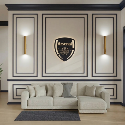 Arsenal FC Crest Metal Wall Art - Modern Soccer Club Logo Decor for Game Room & Office